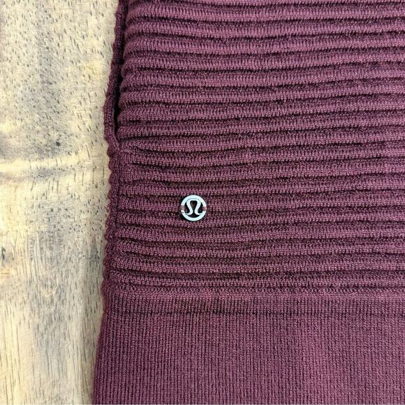 Lululemon Women’s Sit In Lotus Wrap 100% Merino Wool Sweater Maroon Size 6 - Picture 7 of 8
